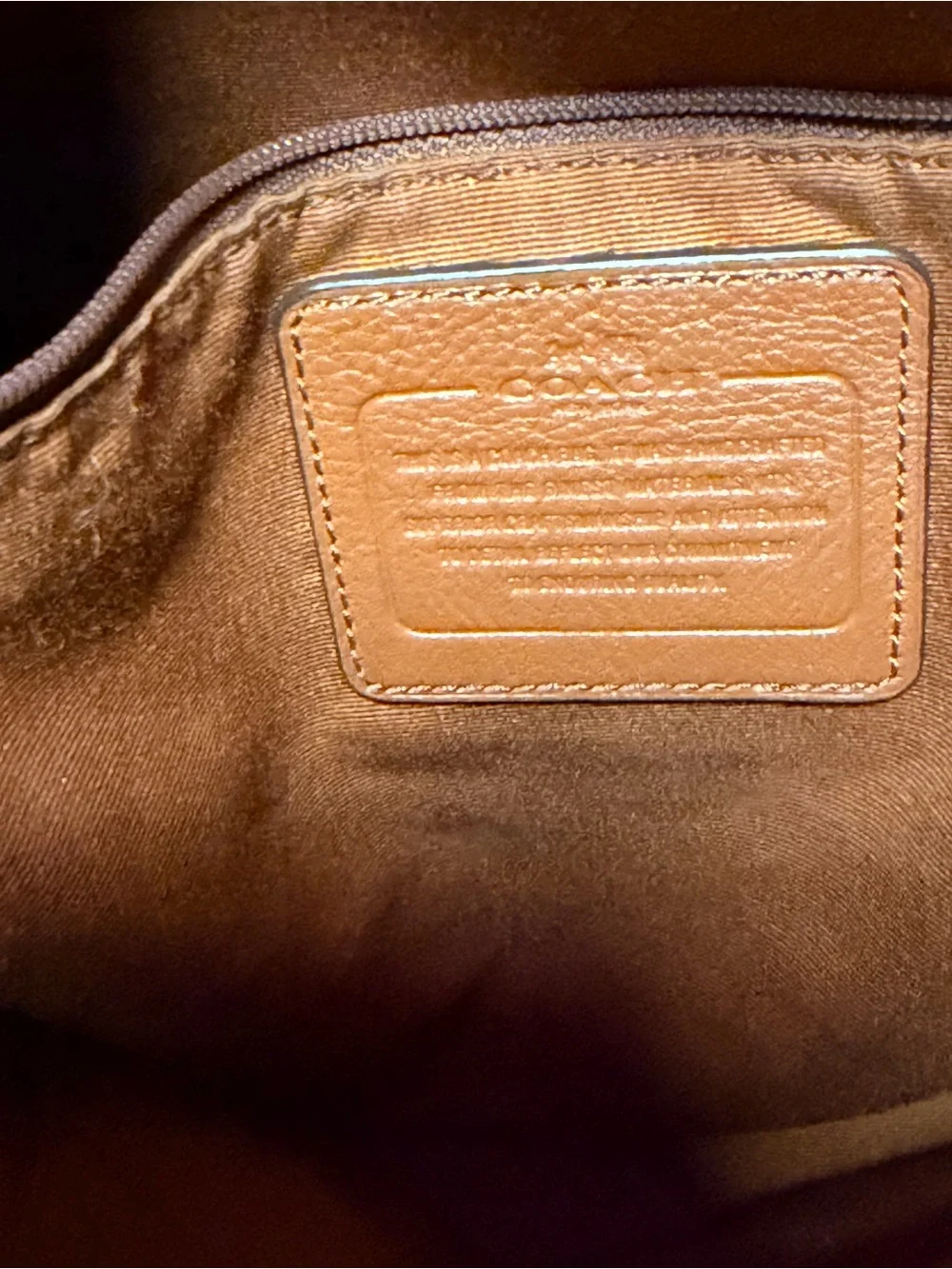 Coach Cognac Pebbled Leather Shoulder Bag